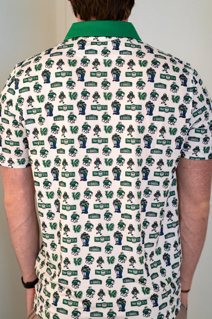 Full back view of The 700 Level Classic Polo by City Golf Collective displaying rear design and overall fit