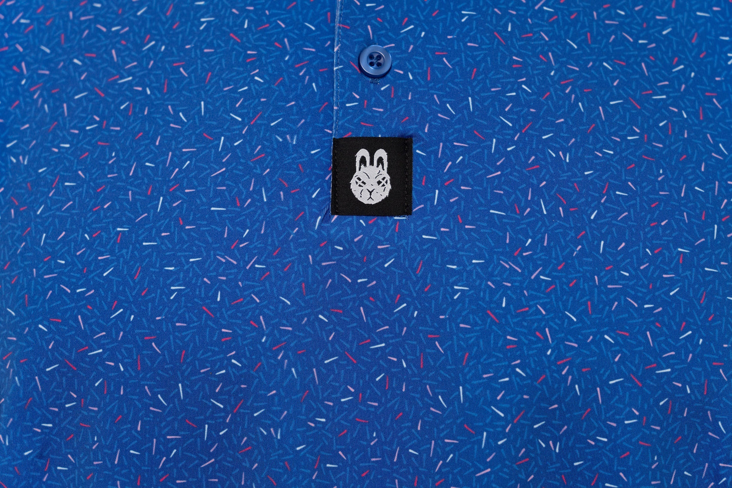 Detailed view of the collar and stitching on The Big Bang Golf Polo, showing premium craftsmanship and comfortable fit for golfers.