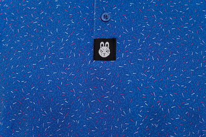 Detailed view of the collar and stitching on The Big Bang Golf Polo, showing premium craftsmanship and comfortable fit for golfers.