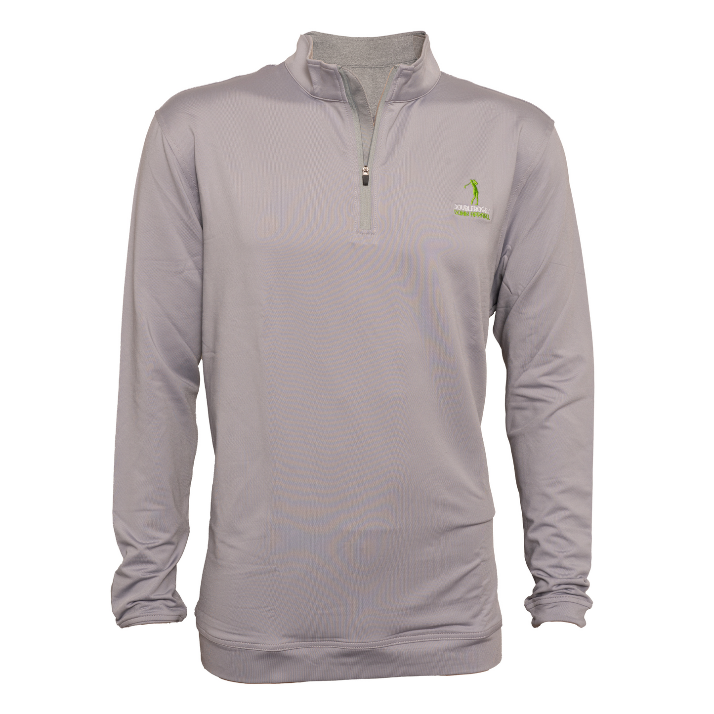 Front view of The Silver Slice men’s golf quarter zip – light gray, athletic fit, perfect for golf, casual wear, and ultimate comfort.