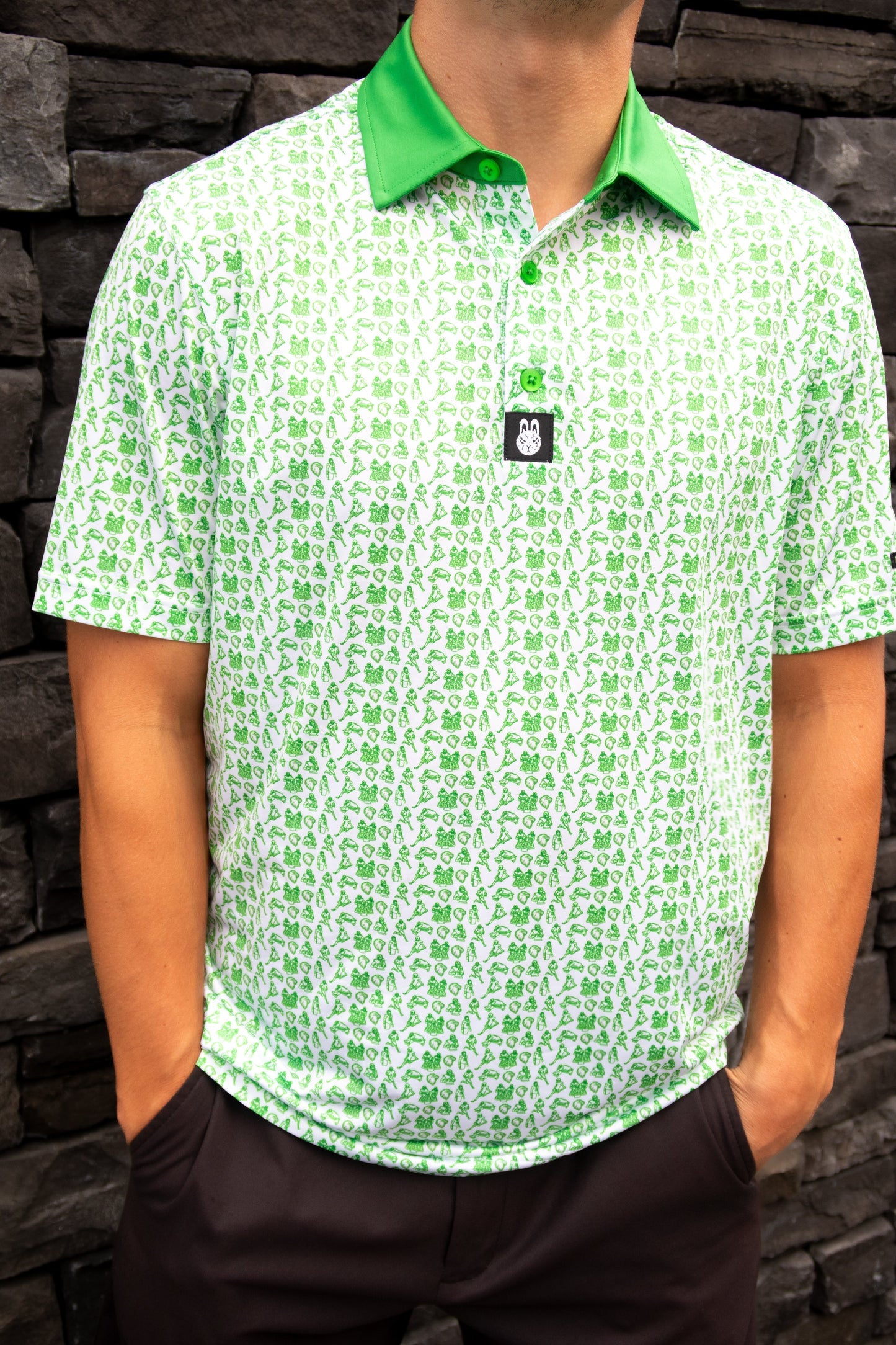 Front view of the Birds & Bogeys Philadelphia golf polo for men by City Golf Collective