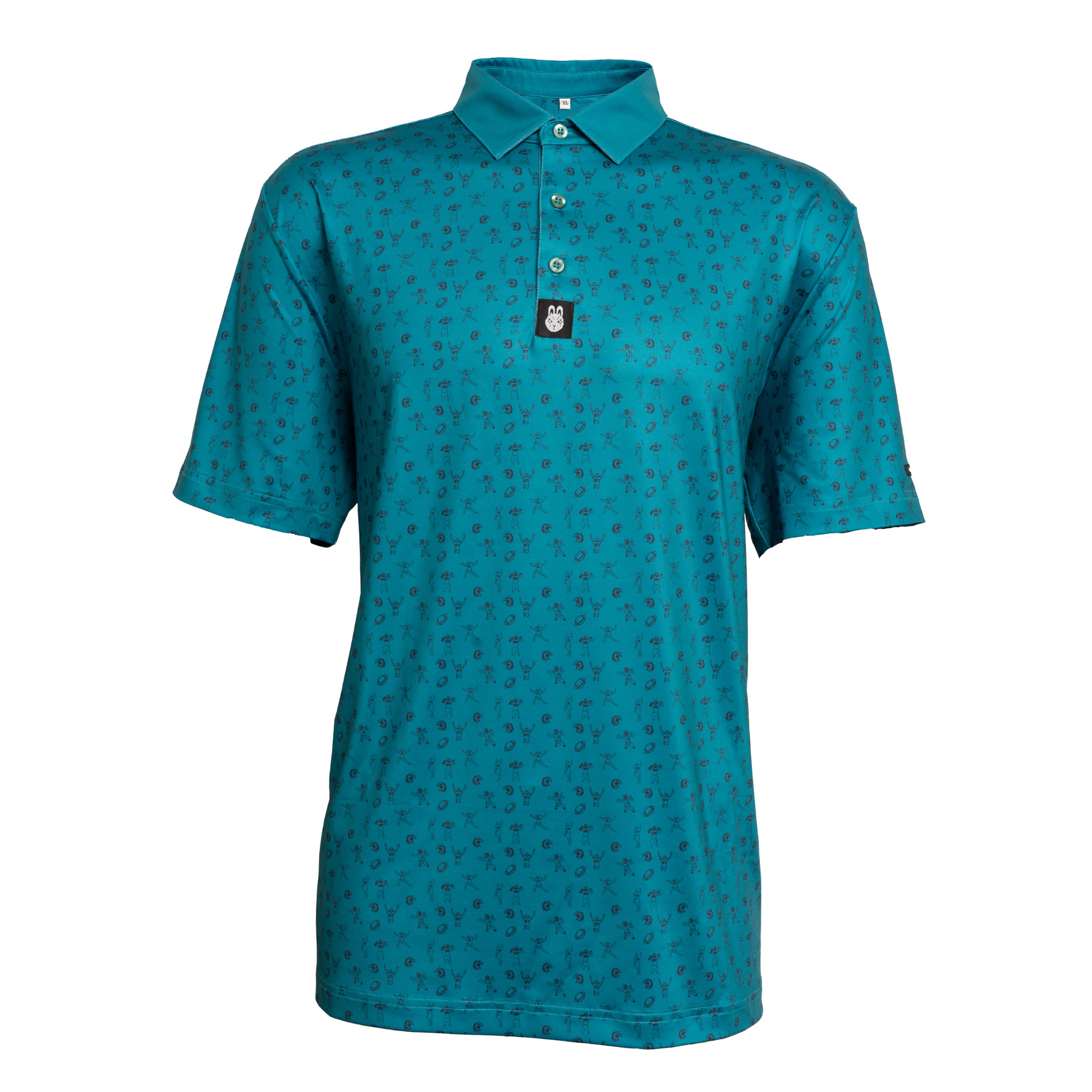 Front view of The Gang Gets Invincible Polo, featuring Philadelphia Eagles-inspired design with bold team colors and logo, perfect for showing your Eagles pride.