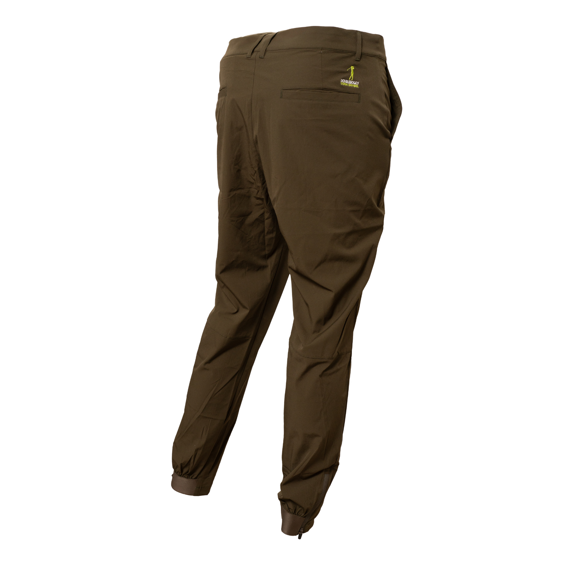 Back view of The Green Reader men’s golf joggers – sleek, tailored fit with an elastic waistband and functional pocket design for mobility and all-day wear.